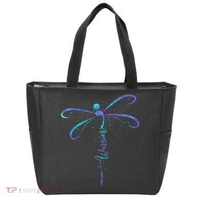 Suicide Prevention Awareness Warrior Dragonfly Semicolon Tote Bag