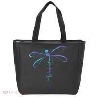 Suicide Prevention Awareness Warrior Dragonfly Semicolon Tote Bag thumb 0