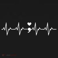 Suicide Prevention Awareness HeartBeat Semicolon Gift Mousepad thumb 1