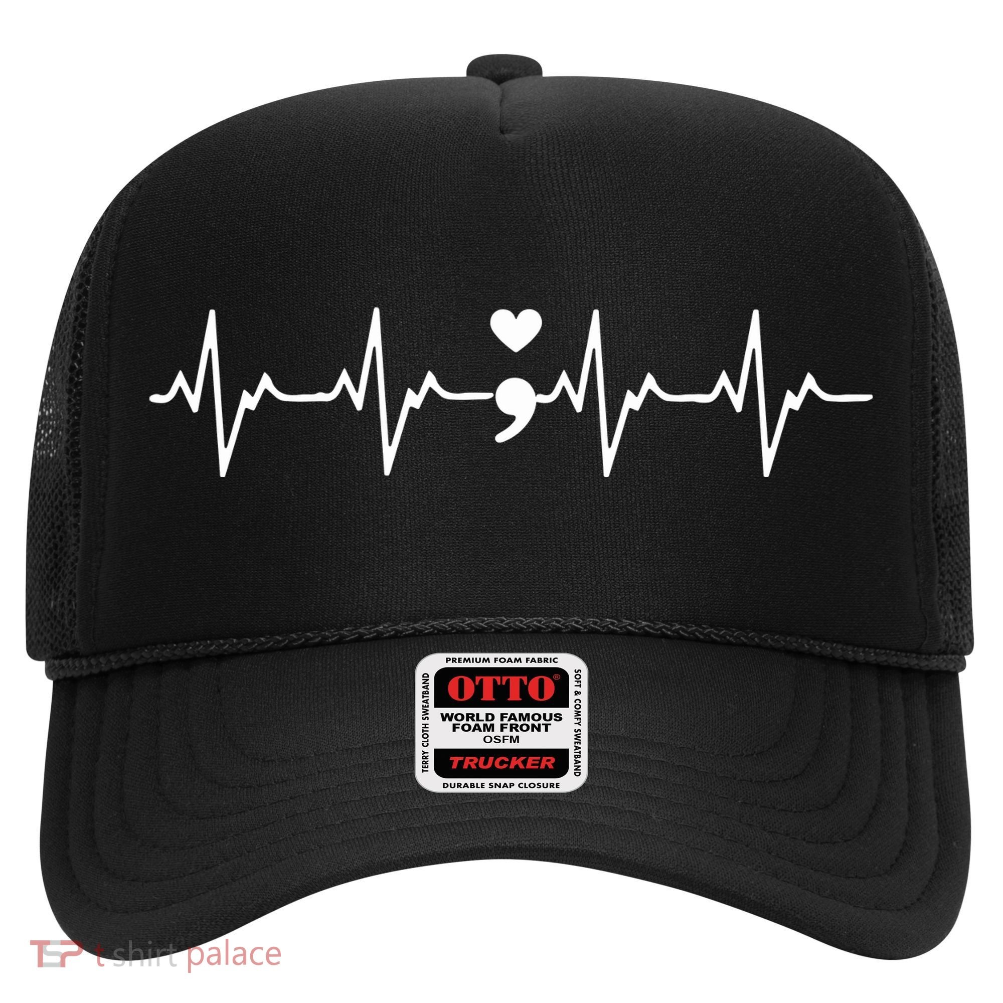Suicide Prevention Awareness HeartBeat Semicolon Gift Hat