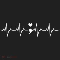Suicide Prevention Awareness HeartBeat Semicolon Gift Golf Towel thumb 3
