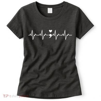 Suicide Prevention Awareness HeartBeat Semicolon Gift Women's T-Shirt