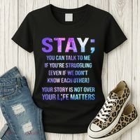 Suicide Prevention Awareness Stay Your Life Matters Women's T-Shirt thumb 3