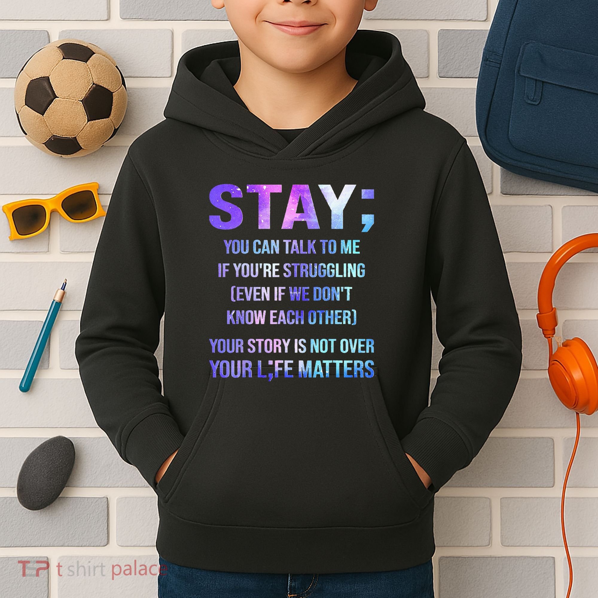 Suicide Prevention Awareness Stay Your Life Matters Kids Hoodie