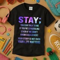 Suicide Prevention Awareness Stay Your Life Matters Kids T-Shirt thumb 3