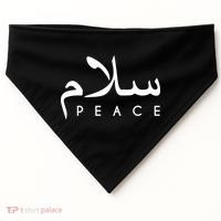 Salam Peace Arabic Calligraphy Funny Gift USA-Made Doggie Bandana thumb 0