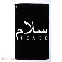 Salam Peace Arabic Calligraphy Funny Gift Golf Towel thumb 0