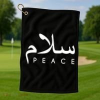 Salam Peace Arabic Calligraphy Funny Gift Golf Towel thumb 1