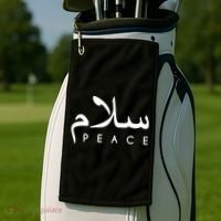 Salam Peace Arabic Calligraphy Funny Gift Golf Towel thumb 2