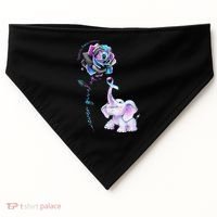 Suicide Prevention Awareness Flower Elephant Ribbon Gift USA-Made Doggie Bandana thumb 0