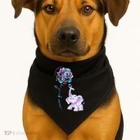 Suicide Prevention Awareness Flower Elephant Ribbon Gift USA-Made Doggie Bandana thumb 1