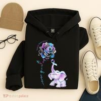 Suicide Prevention Awareness Flower Elephant Ribbon Gift Hoodie thumb 4