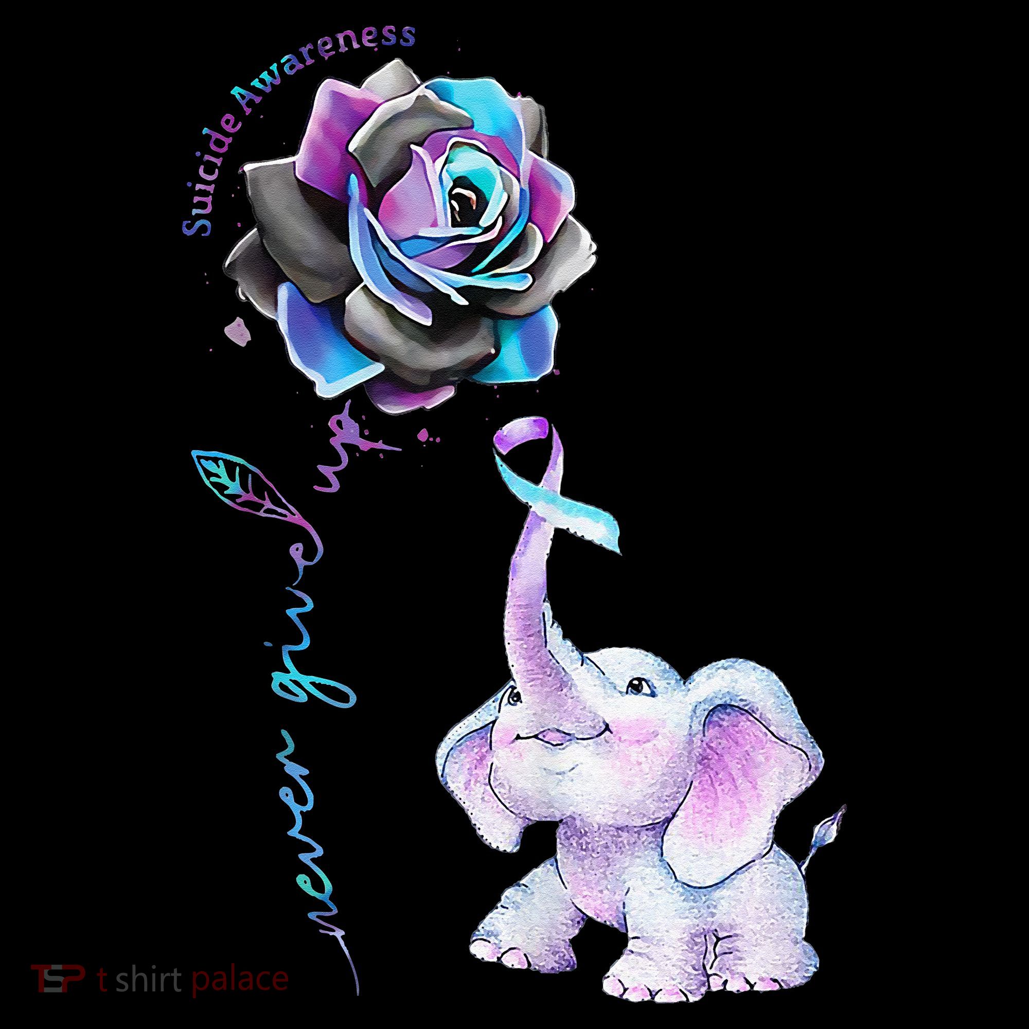 Suicide Prevention Awareness Flower Elephant Ribbon Gift Long Sleeve Shirt