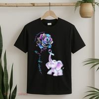 Suicide Prevention Awareness Flower Elephant Ribbon Gift T-Shirt thumb 2