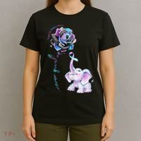 Suicide Prevention Awareness Flower Elephant Ribbon Gift T-Shirt thumb 4