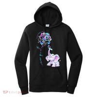 Suicide Prevention Awareness Flower Elephant Ribbon Gift Women's Hoodie thumb 0