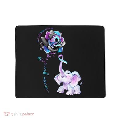 Suicide Prevention Awareness Flower Elephant Ribbon Gift Mousepad