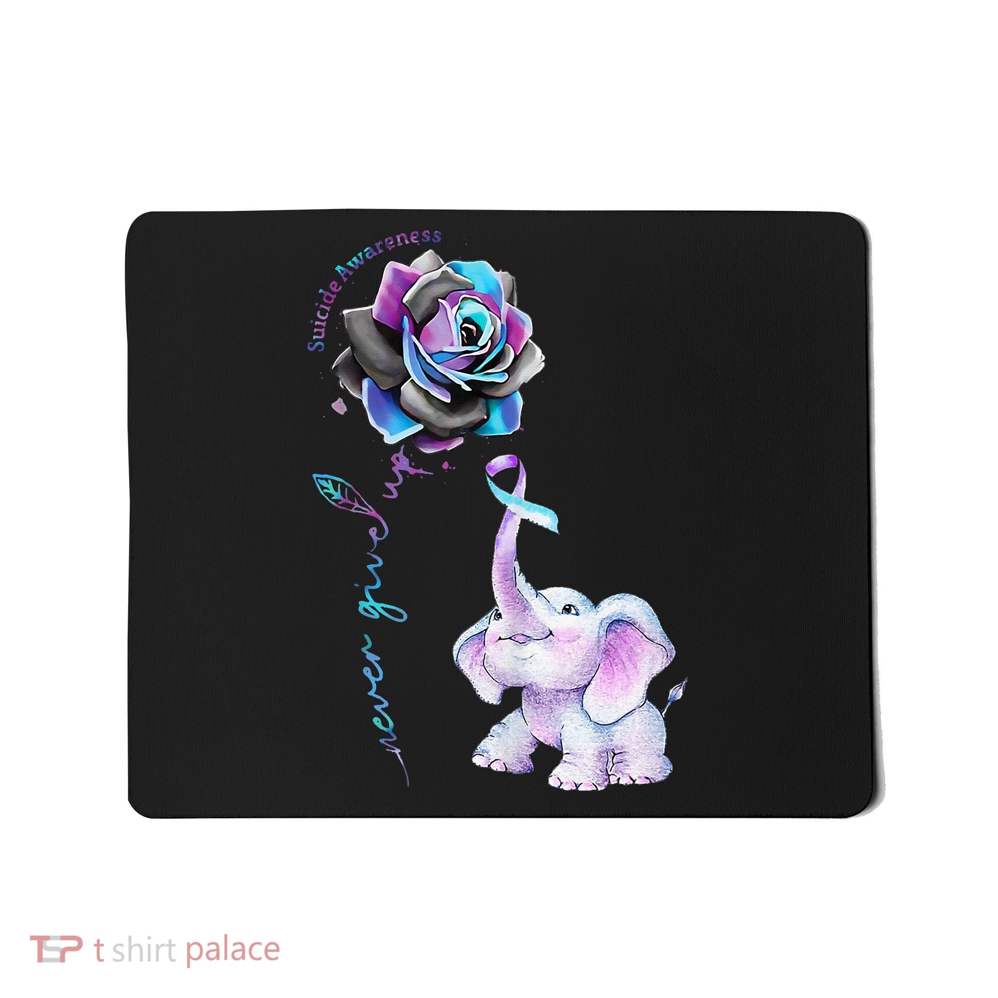 Suicide Prevention Awareness Flower Elephant Ribbon Gift Mousepad
