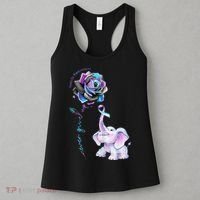 Suicide Prevention Awareness Flower Elephant Ribbon Gift Women's Tank Top thumb 3