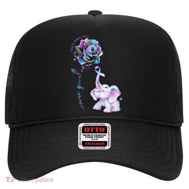 Suicide Prevention Awareness Flower Elephant Ribbon Gift Hat