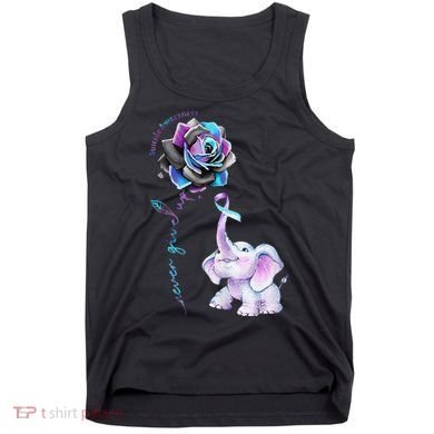 Suicide Prevention Awareness Flower Elephant Ribbon Gift Tank Top
