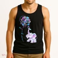Suicide Prevention Awareness Flower Elephant Ribbon Gift Tank Top thumb 3