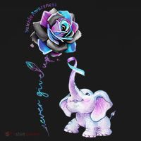 Suicide Prevention Awareness Flower Elephant Ribbon Gift Visor thumb 3