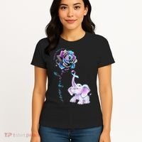 Suicide Prevention Awareness Flower Elephant Ribbon Gift Women's T-Shirt thumb 4