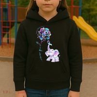Suicide Prevention Awareness Flower Elephant Ribbon Gift Kids Hoodie thumb 3