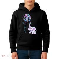 Suicide Prevention Awareness Flower Elephant Ribbon Gift Kids Hoodie thumb 4