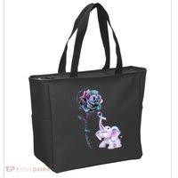 Suicide Prevention Awareness Flower Elephant Ribbon Gift Tote Bag thumb 2