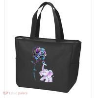 Suicide Prevention Awareness Flower Elephant Ribbon Gift Tote Bag thumb 3