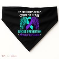 Suicide Prevention Awareness My Brother's Cover My Heart USA-Made Doggie Bandana thumb 0