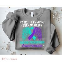 Suicide Prevention Awareness My Brother's Cover My Heart Sweatshirt thumb 2