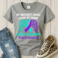 Suicide Prevention Awareness My Brother's Cover My Heart Women's T-Shirt thumb 3