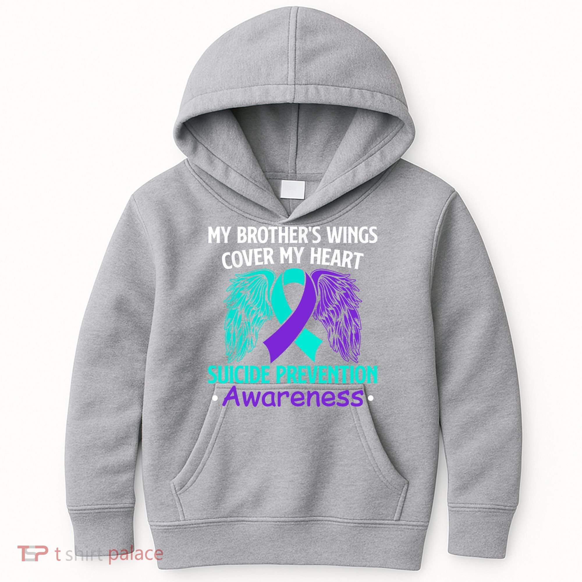 Suicide Prevention Awareness My Brother's Cover My Heart Kids Hoodie