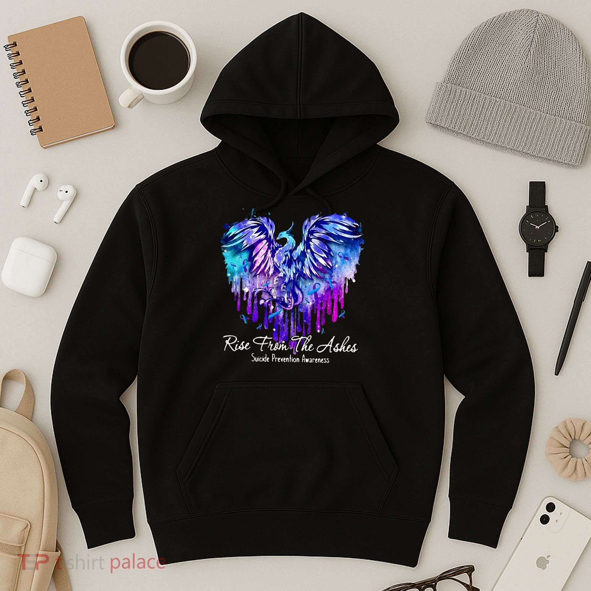 Suicide Prevention Awareness Rise From Phoenix The Ashes Hoodie
