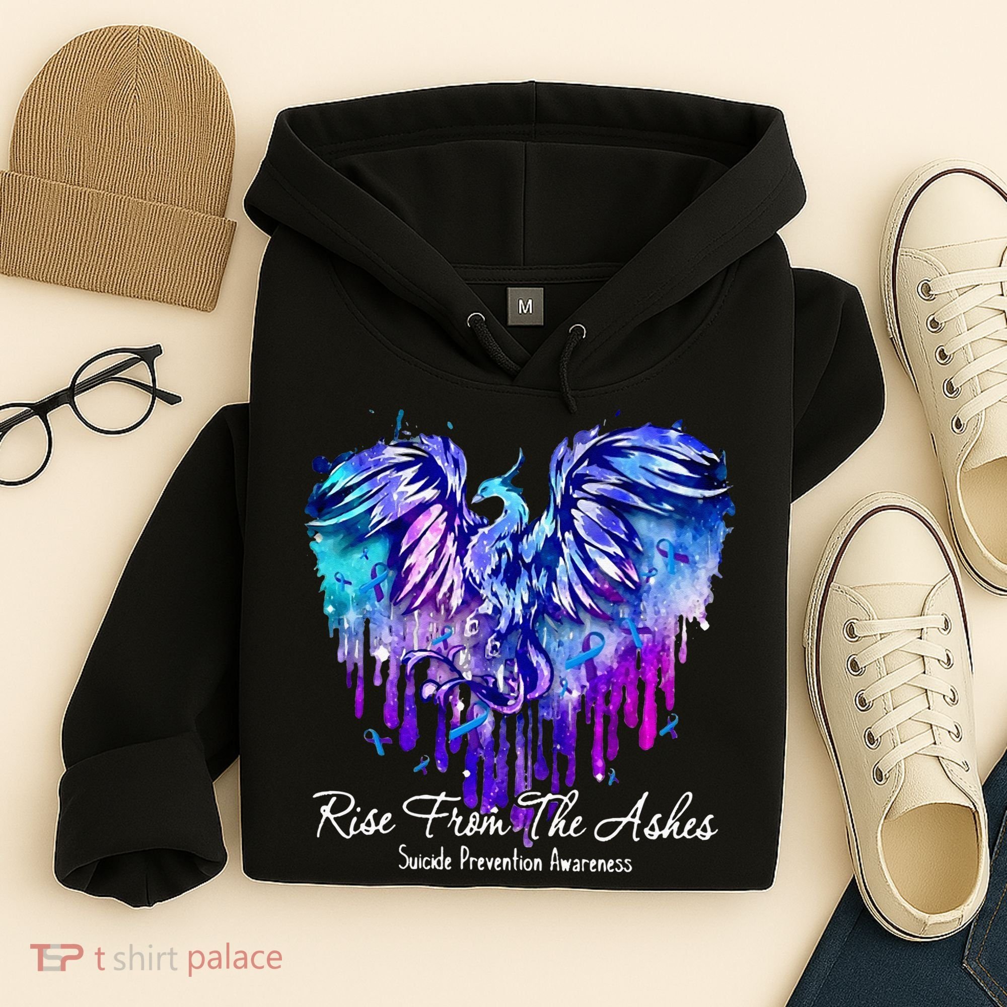Suicide Prevention Awareness Rise From Phoenix The Ashes Hoodie