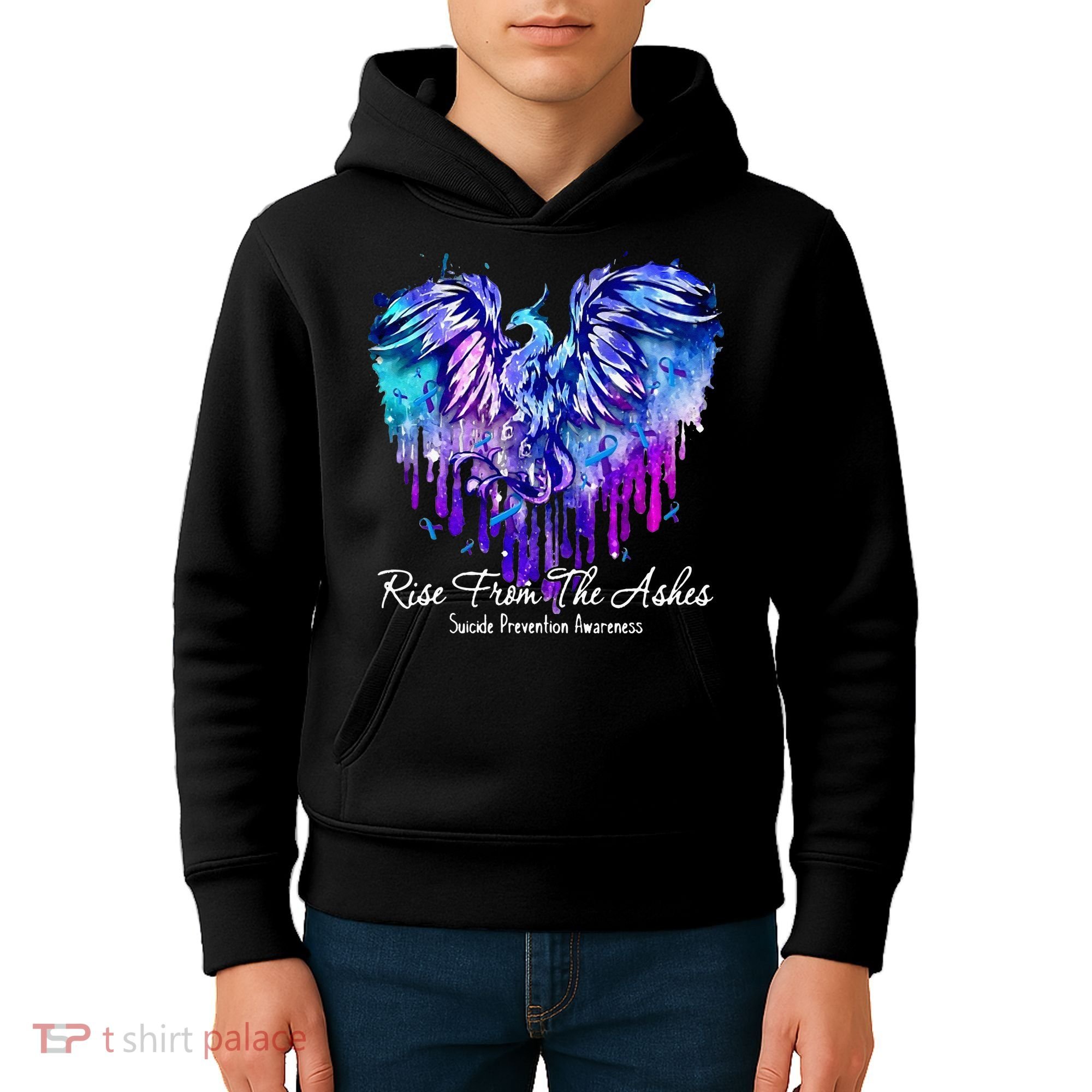 Suicide Prevention Awareness Rise From Phoenix The Ashes Kids Hoodie