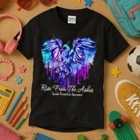 Suicide Prevention Awareness Rise From Phoenix The Ashes Kids T-Shirt thumb 3