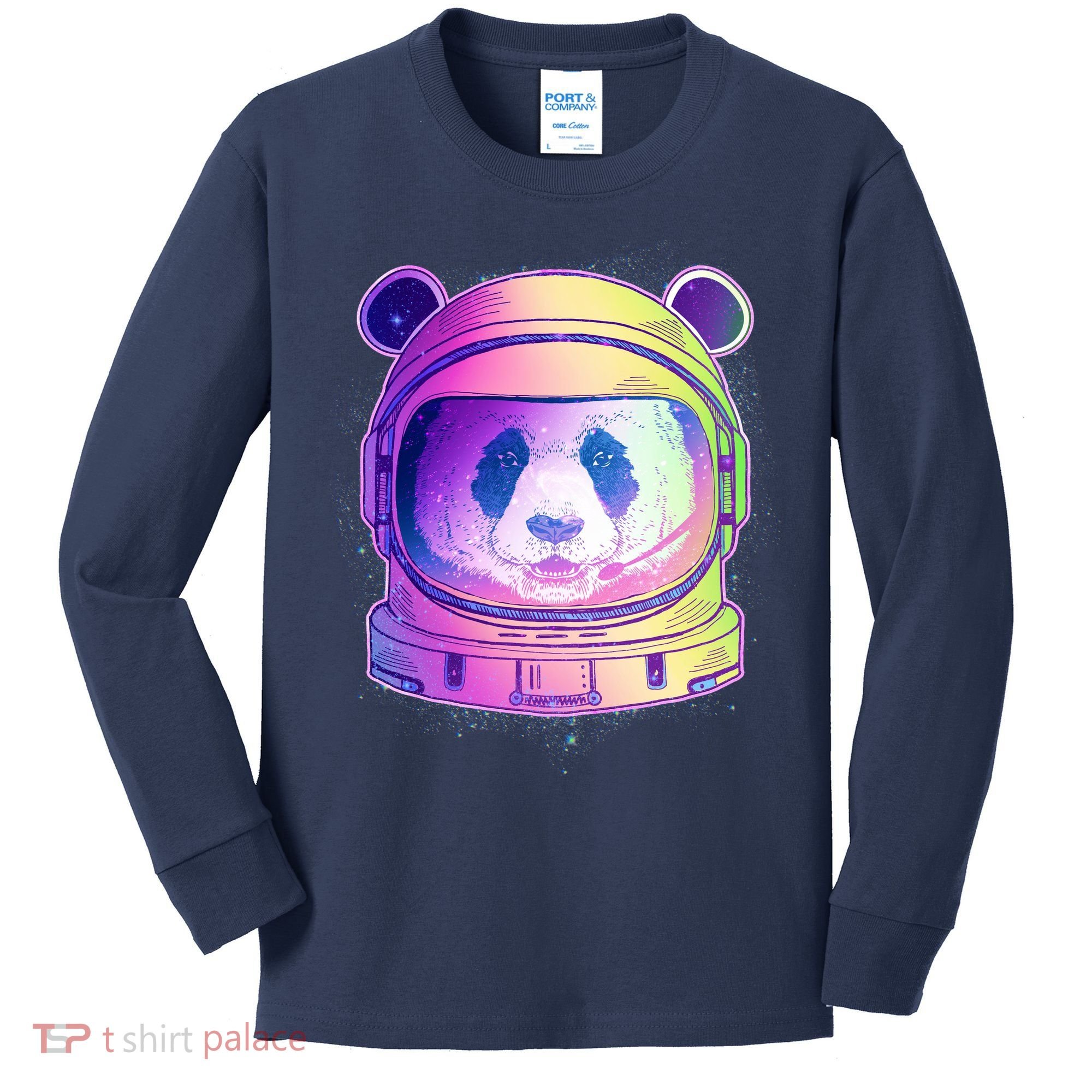 Space Astro Panda Kids Long Sleeve Shirt