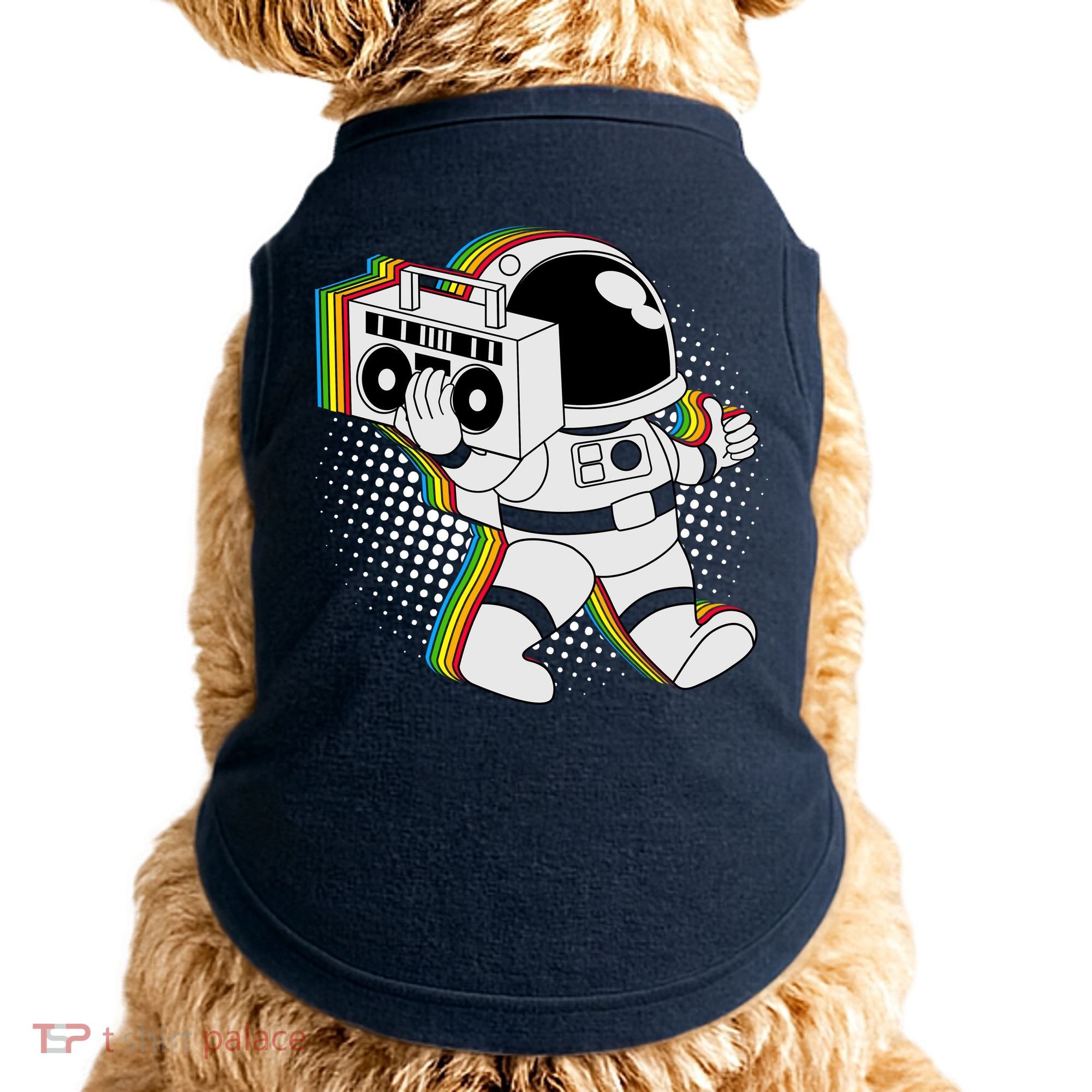 Space Astronaut Boombox Doggie Tank