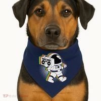 Space Astronaut Boombox USA-Made Doggie Bandana thumb 1
