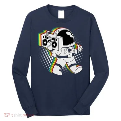 Space Astronaut Boombox Long Sleeve Shirt