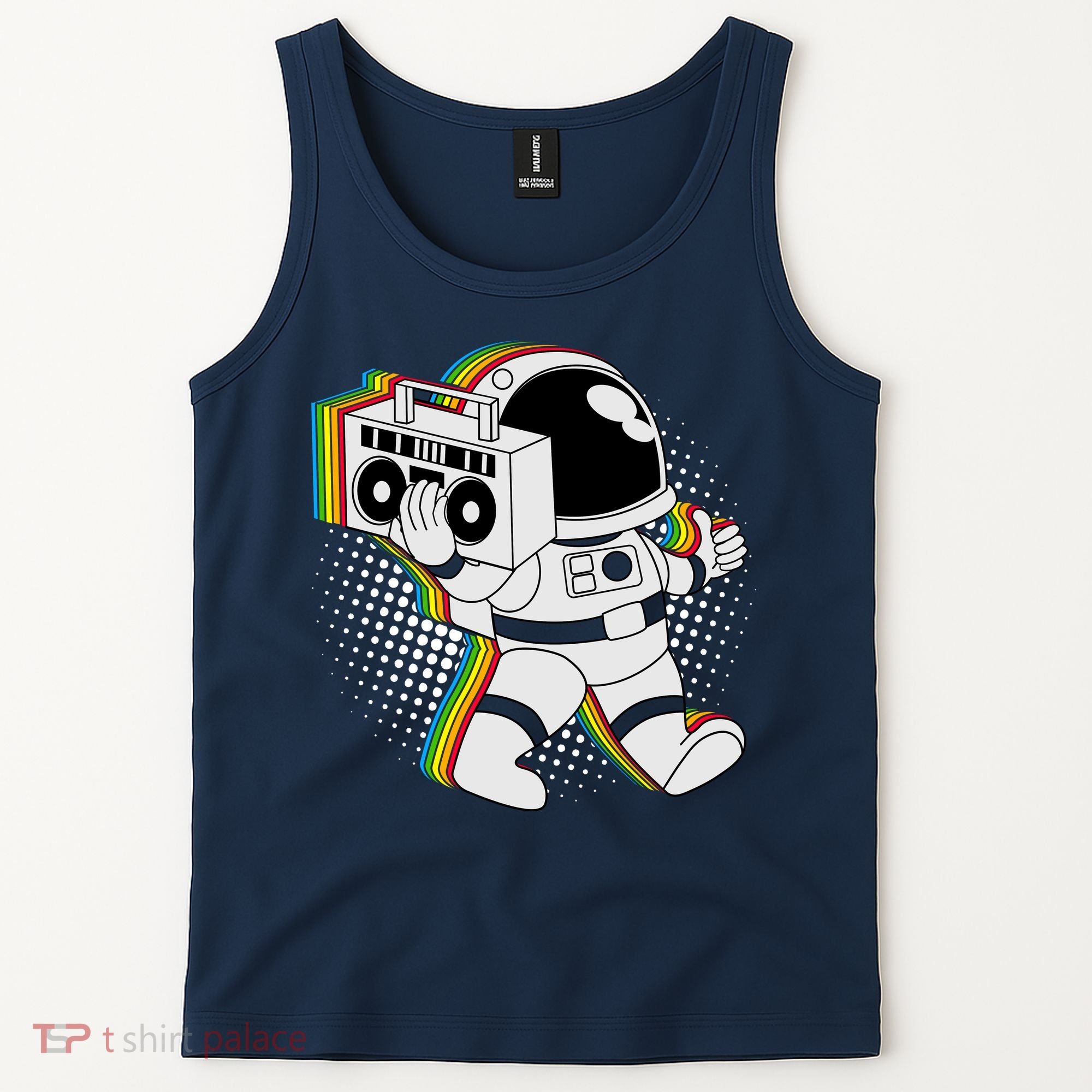 Space Astronaut Boombox Tank Top
