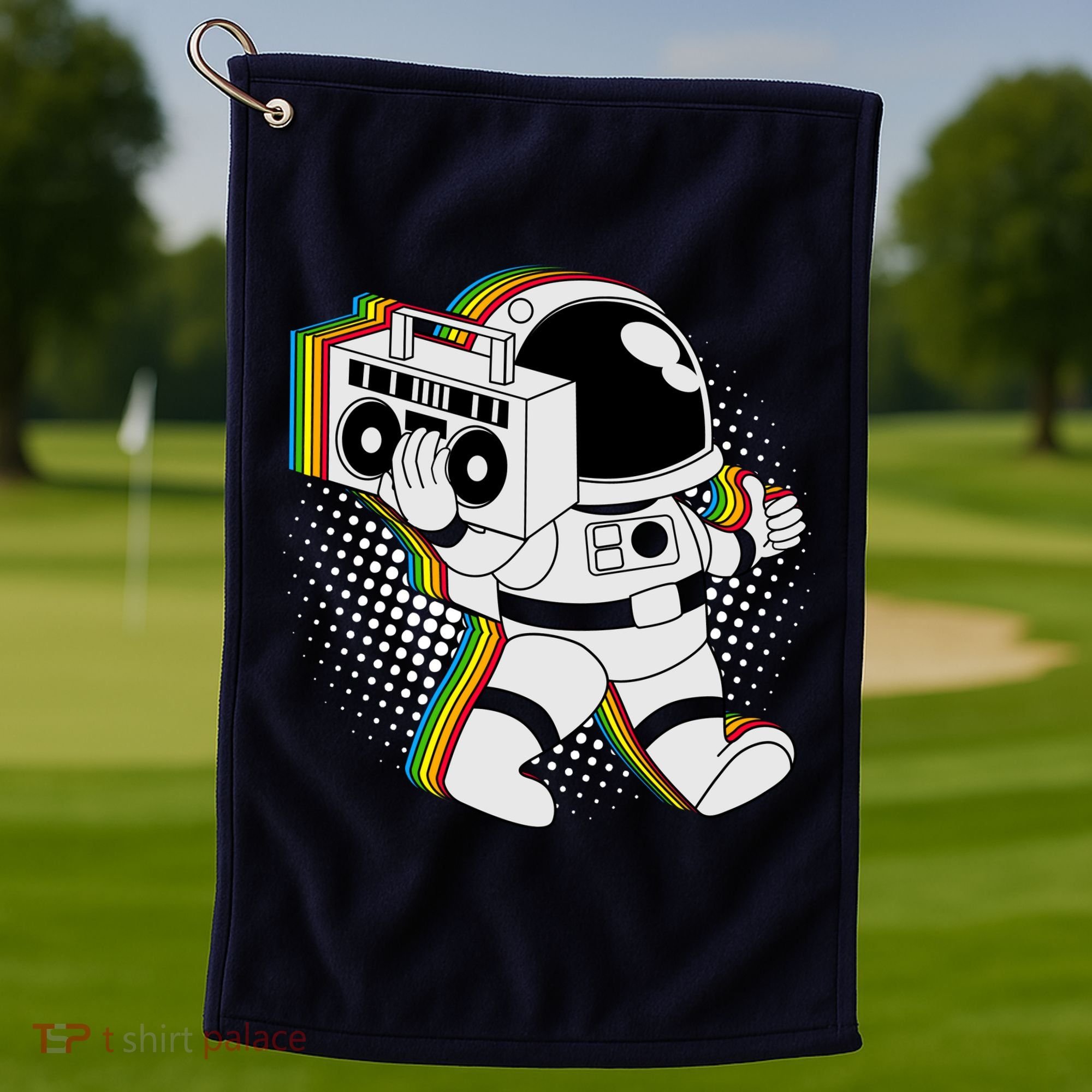 Space Astronaut Boombox Golf Towel
