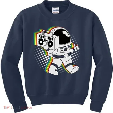 Space Astronaut Boombox Kids Sweatshirt