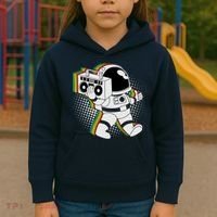 Space Astronaut Boombox Kids Hoodie thumb 3