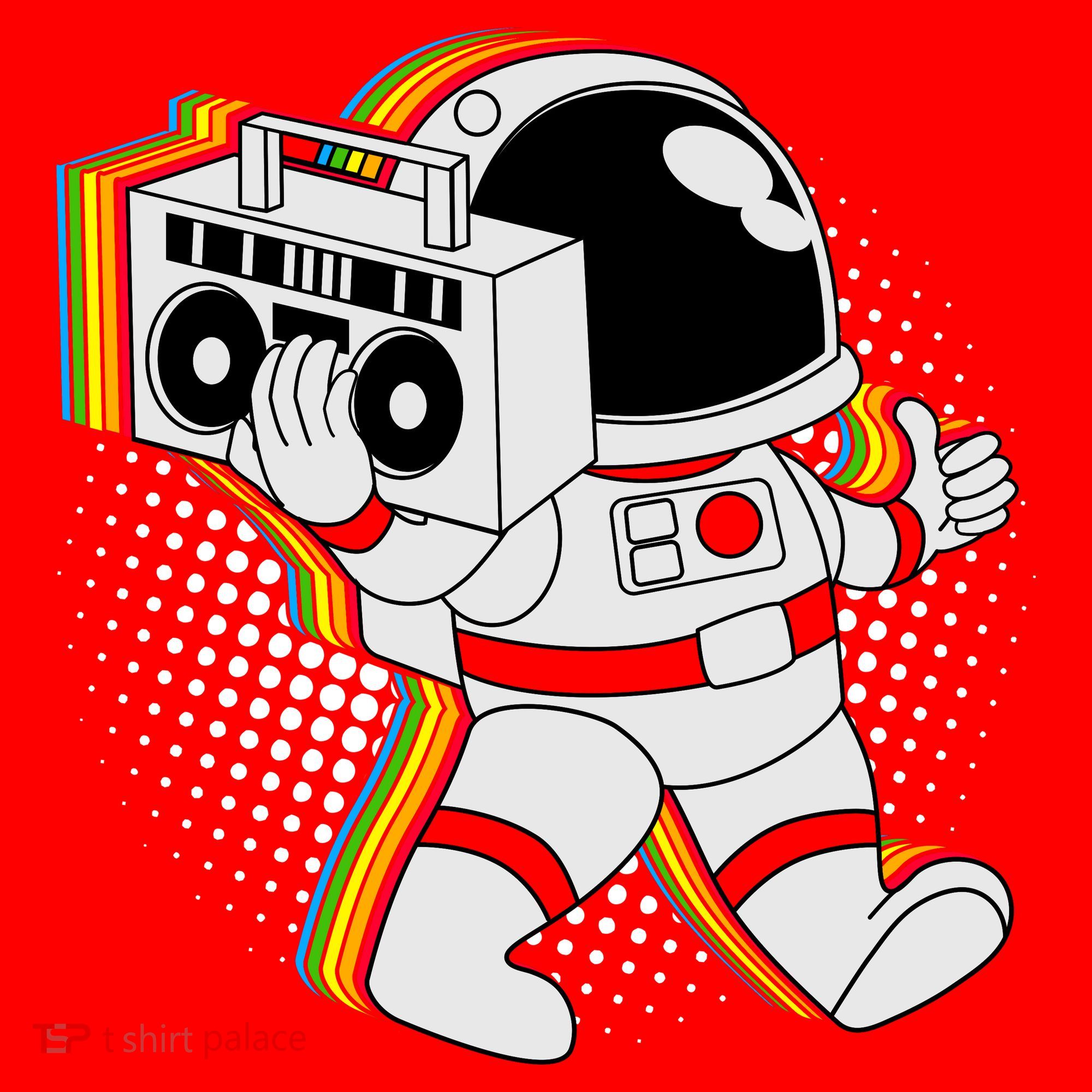 Space Astronaut Boombox Santa Hat