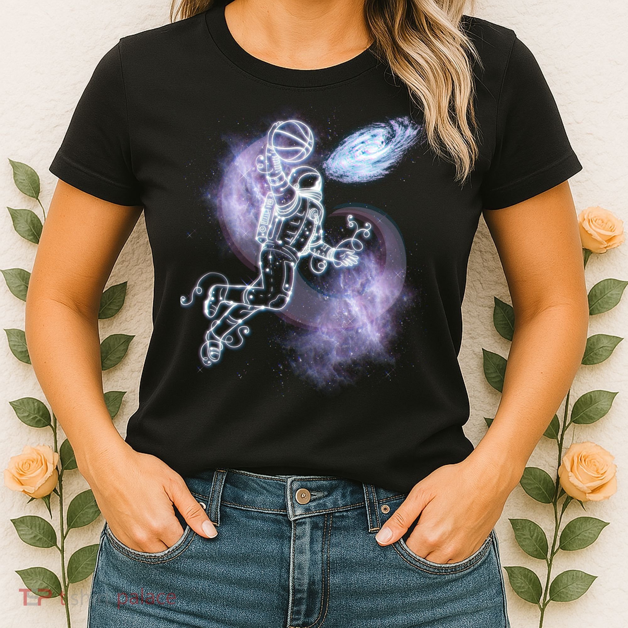 Space Astronaut Dunk Nebula Jam Women's T-Shirt